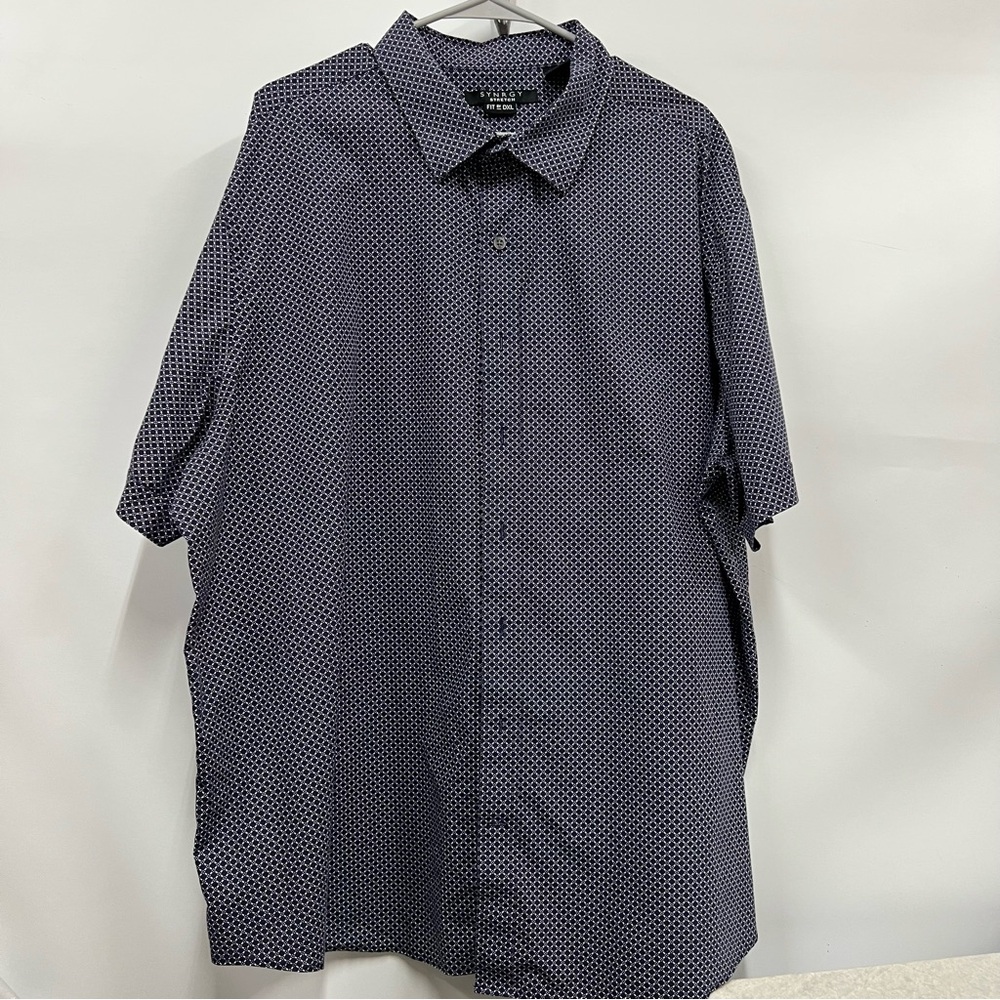 Fit by DXL Synrgy stretch Men's button up Patterned Shirt 2xl collar